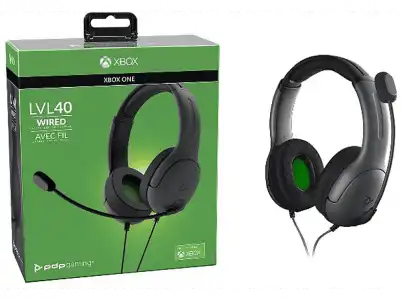 Auriculares gaming - PDP LVL40, De diadema, Con cable, Cable, Micrófono, 40 mm, Gris