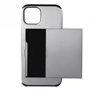 Avizar Funda Defender Antigolpes con Compartimento de Tarjetas Corredero Gris para iPhone 13