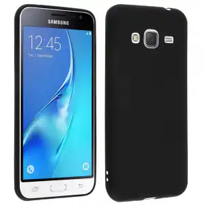 Avizar Funda Protectora de Silicona Negra Mate Ultrafina para Samsung Galaxy J3