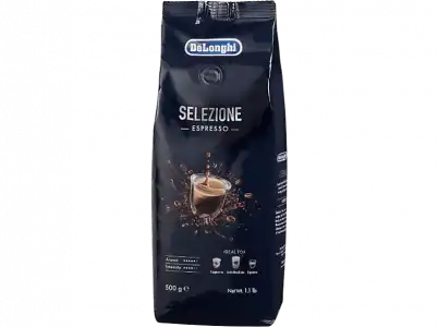 Café en grano - De'Longhi Selezione DLSC605, 0.5 kg, Arábica y Robusta, Negro