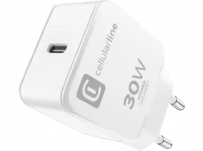 Cargador- CellularLine The one, USB-C, Para Apple 30 W, Blanco