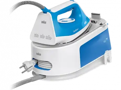 Centro de planchado - Braun CareStyle 1 IS1012BL, 2400 W, 1.5 l, 110 g/min potencia vapor, Suela FreeGlide 3D, Blanco/Azul