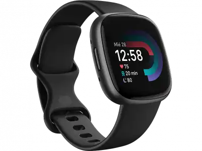 Smartwatch - Fitbit Versa 4, 1.34" FHD AMOLED, 129 209 mm, 5 ATM, Bluetooth 5.0, 6 días, Negro Grafito