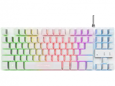 Teclado gaming - Trust GXT 833W Thado, USB-A, Retroiluminación, Tamaño TKL, Blanco