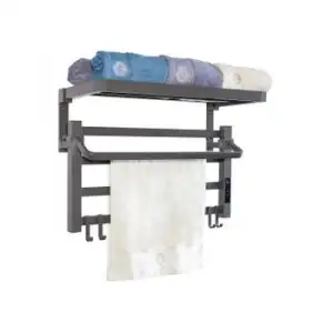 Toallero Eléctrico Con Estante Color Negro 55w