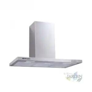 Campana Decorativa Inox Orbegozo. Clase Energética B. 3 Filtros De Aluminio. Motor 190 W. 90 Cm De Ancho.