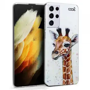 Cool Funda Silicona Dibujos Jirafa para Samsung Galaxy S21 Ultra