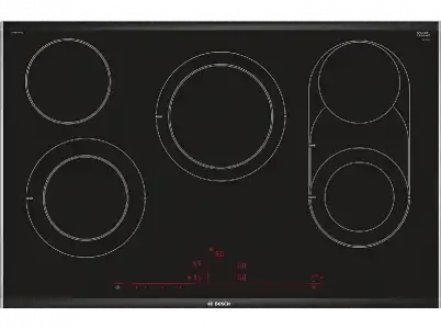 Encimera - Bosch PKM875DP1D, Vitrocerámica, Eléctrica, 5 zonas, 23 cm, Negro