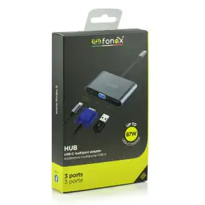 Fonex - Hub HUB30TG USB-C, 3 En 1