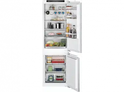 Frigorífico combi integrable - Siemens KI86NHFE0, Semi Frost, 177.2 cm, 260 l, HyperFresh, Blanco