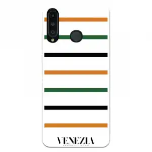 Funda Para Huawei P30 Lite Del Venezia Fondo Blanco Rayas - Licencia Oficial Venezia Football Club