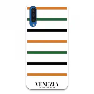 Funda Para Samsung Galaxy A50 Del Venezia Fondo Blanco Rayas - Licencia Oficial Venezia Football Club