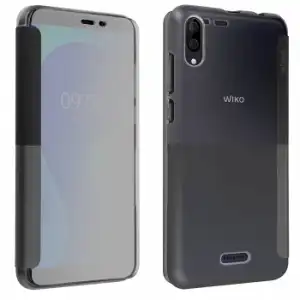 Funda Wiko Y80 Con Ventana Diagonal Original Wiko - Gris