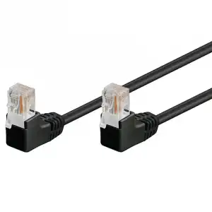 Goobay Cable de Red Acodado Doble UTP CAT5E 2m Negro