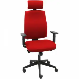 La Silla de Claudia Job Giratoria de Escritorio Tapizada Para Oficina con Reposabrazos Regulables Rojo