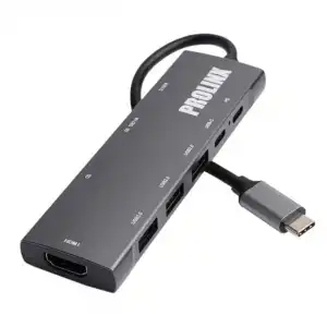 Prolinx - Hub Adaptador Tipo C Multipuerto 9 En 1 Gris Metálico