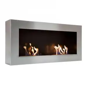 Purline Nisa Biochimenea Mural Hasta 4kW Acero Inoxidable