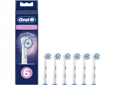 Recambio para cepillo dental - Oral-B Sensitive Clean, Pack de 6, Blanco