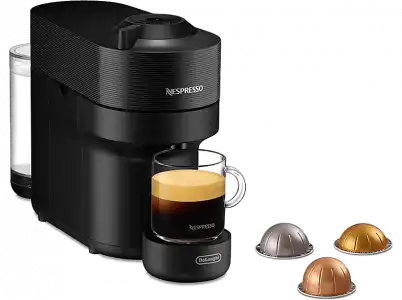 Cafetera de cápsulas - De'Longhi Nespresso Vertuo Pop ENV90.B, 0.56 l, 1350 W, Tecnología Centrifugación, Negro Regaliz