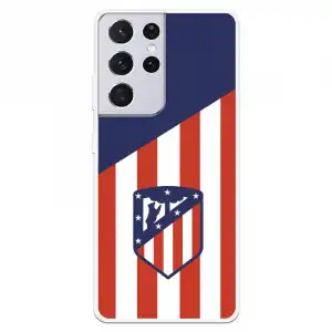 Funda del Atleti Escudo Fondo Atlético Licencia Oficial Atlético de Madrid para Samsung Galaxy S21 Ultra