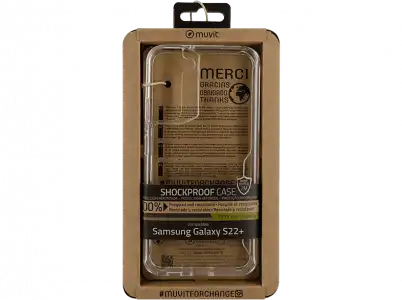 Funda - muvit MCSPS0012, Para Samsung Galaxy S22 Plus 5G, Materiales 100% reciclables, Transparente