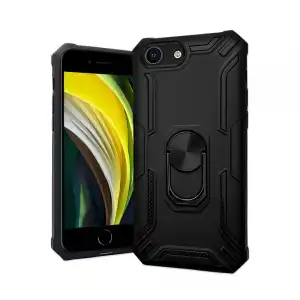 Icoveri Funda Protectora Militar Negra con Anillo y Soporte Magnético para iPhone 7/8/SE 2020