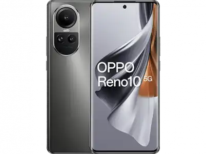 Móvil - OPPO Reno10 5G, Silvery Grey, 256 GB, 8 GB RAM, 6.7" AMOLED Full HD+, Mediatek Dimensity 7050, 5000 mAh, Android 13