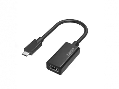 Adaptador - Hama 00200315, De USB-C a HDMI, Negro