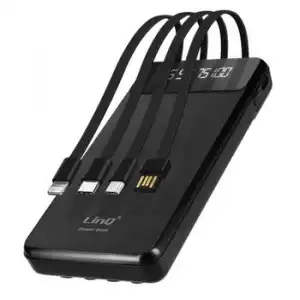 Batería Reserva Linq 15000mah 4en1 Cable Extraíble Y Salida Usb Compacta Negro