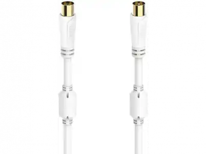 Cable de antena - Hama 00205247, Coaxial, 100 dB, 3 m, Blanco