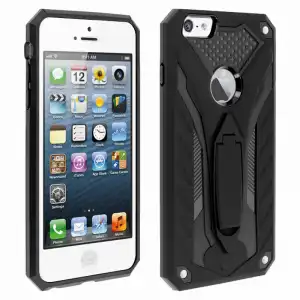 Forcell Phantom Funda Híbrida Negra para iPhone 5/5S/SE