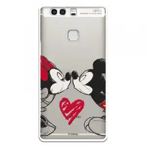 Funda Para Huawei P9 Plus Oficial De Disney Mickey Y Minnie Beso - Clásicos Disney