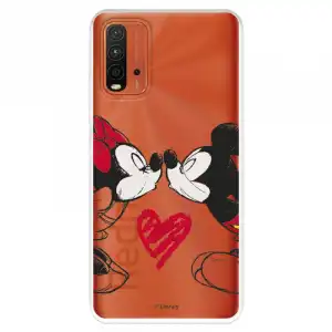 Funda Para Xiaomi Redmi 9t Oficial De Disney Mickey Y Minnie Beso - Clásicos Disney