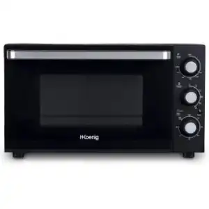 H.koenig Fo30, Mini Horno - 1500 W, 30 Litros, Acero Inoxidable, Negro [clase De Eficiencia Energética A]