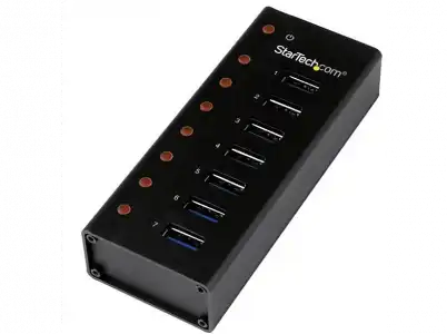 Hub USB - StarTech.com ST7300U3M Concentrador 3.0 7 Puertos Caja Metalica de Pared