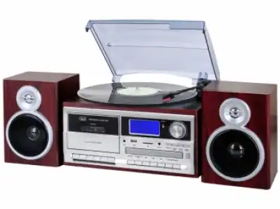 Sistema Micro Hi-fi Con Tocadiscos Tt 1070e Radio Bt Madera