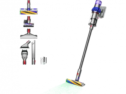 Aspirador escoba - Dyson v15™ Detect Fluffy, Potencia automática 240 W, Autonomía 60 min, Cepillo FluffyOptic, Níquel