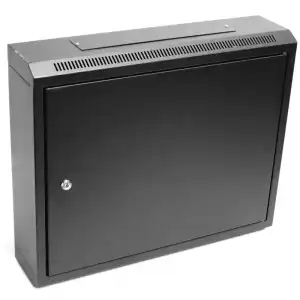 RackMatic SOHORack Mini Armario Rack Mural con Puerta Metálica 19" 9U 600x150x505mm Negro
