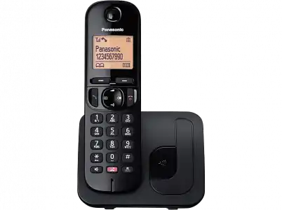 Teléfono - Panasonic KX-TGC250SP, Inalámbrico, 1.6", 50 contactos, Bloqueo llamada, Manos libres, Modo ECO, Hasta 18h, Negro