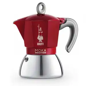 Bialetti Moka Induktion Cafetera Italiana 0,28 L Rojo/Acero inoxidable