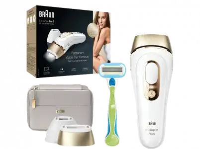 Depiladora IPL- Braun Silk Expert Pro 5 PL5154, Depilación Permanente, Skin 2.0, Blanco