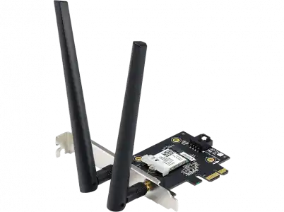 Tarjeta de red - ASUS PCE-AX1800, PCI, Wi-Fi 6, Doble banda, BT 5.2, Seguridad WPA3, OFDMA, MU-MIMO, Negro