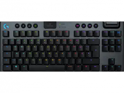 Teclado gaming - Logitech G915 TKL, Inalámbrico, Mecánico, LIGHTSPEED, Bluetooth, Negro