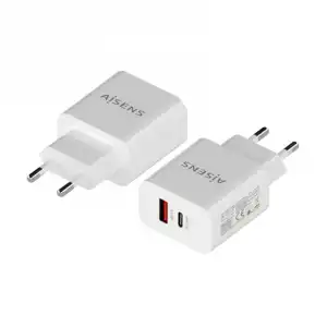 Aisens A110-0681 Cargador de Pared 1x USB-C 1x USB 20W Blanco