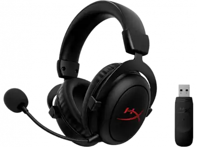 Auriculares gaming - HyperX Cloud Core Wireless, De diadema, Hasta 20 horas, Inalámbricos, Negro