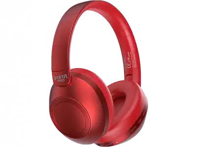 Auriculares inalámbricos - Vieta Pro Way 3, Dual Pairing, Gaming Mode, Doble plegado, 50 hs, Rojo