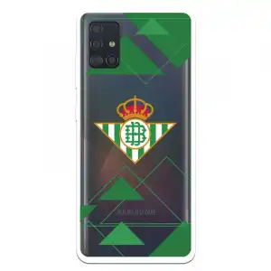 Funda Licencia Oficial Real Betis Balompié Escudo Fondo Transparente para Samsung Galaxy A51