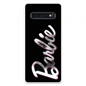 Funda Para Samsung Galaxy S10 Plus Oficial De Mattel Barbie Logo Barbie Silicona Negra - Barbie