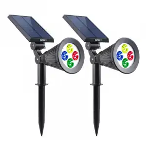 Juego de 2 2 en 1 proyector de luz solar 2 en 1 para ser fijado o fijado LED multicolor regulable SPIKY C34 H42cm