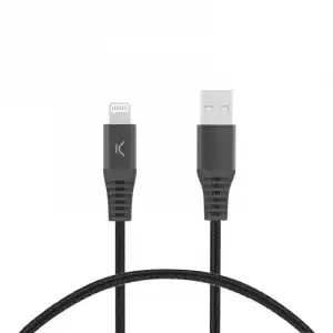 Ksix Cable de Carga Trenzado USB-A a USB-C Carga Ultra Rápida 2m Negro